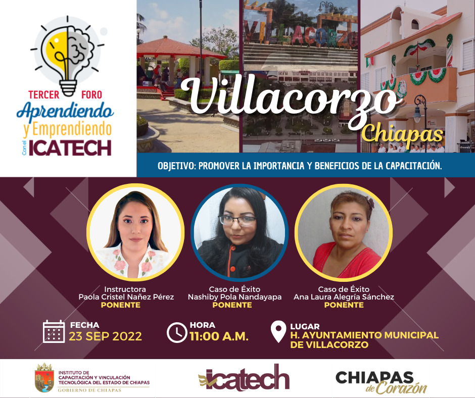 ICATECH llevá Foro de Emprendimiento a Villacorzo